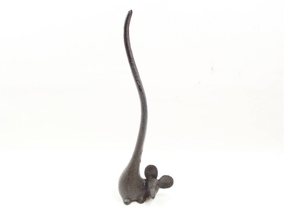 Cast Iron Mouse Extra Toilet Paper Stand 12"